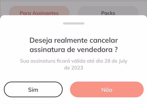 Confirmação de cancelamento