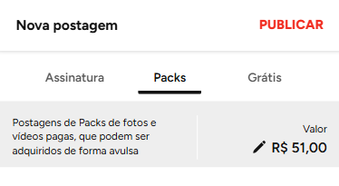 Selecionar valor do pack