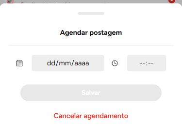 Seleção de data e hora