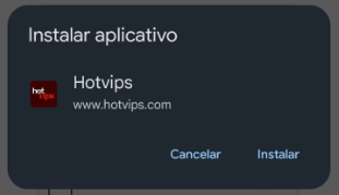 Popup de instalação