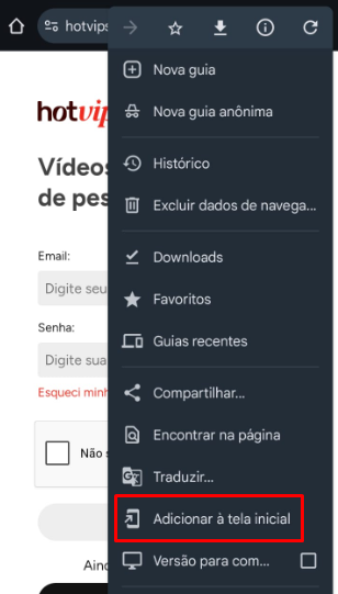 Adicionar à tela inicial