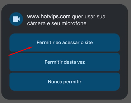 Permissões de câmera e microfone