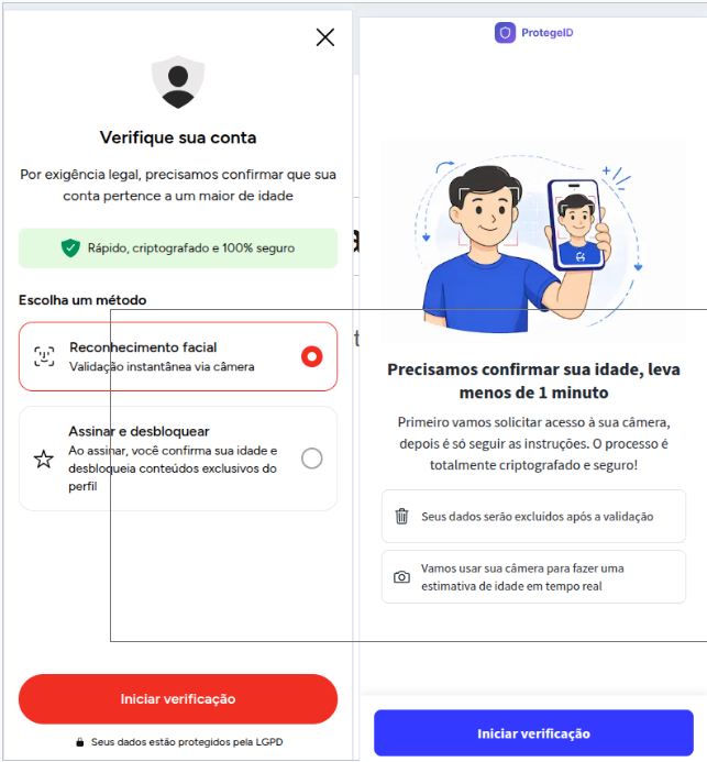 Processo de verificação gratuita por imagem